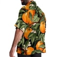 thumbnail image 3 of Tangerine Men's Short Sleeve Beach Shirts, Hawaiian Printed Button Down Summer Casual Unisex Men's Shirts, 3 of 6