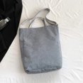 thumbnail image 4 of Bolso de mano de pana para mujer, bolso cruzado de moda, bolso de viaje de invierno (gris), 4 of 9