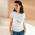 thumbnail image 2 of Women's Cotton T-Shirt with Floral Moon Design, Original Artwork, 2 of 5