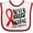White and Red, variant on Inktastic Never Stop Fighting Stroke Awareness Red Ribbon Boys or Girls Baby Bib