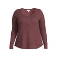thumbnail image 5 of Terra & Sky Women's Plus Size Waffle Tee with Long Sleeves, Sizes 0X-4X, 5 of 5