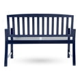 thumbnail image 6 of Hardy Farmhouse Cottage Acacia Wood Bench, Navy Blue Finish, 6 of 9