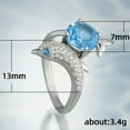 thumbnail image 4 of Shiny Dolphin Shaped Womens Ring With Royal Blue Zircon Copper Inlay Jewelry Ideal Birthday Gift Elegant Gifts, 4 of 7