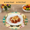 thumbnail image 4 of Yellow Truck Round 15 Inch Placemats Set of 8, Stars Green Checkered Modern Farmhouse Art HeatResistant Non Slip Place Mats for Dining Table, Wipeable Braided Kitchen Table Mats for Housewarming, 4 of 9