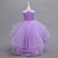 thumbnail image 5 of Girl Rose Ruffle Tutu Gown Flower Girl‘s Sleeveless Lace Princess Dresses with Long Hem Party Ball Tulle Pageant Gowns for Wedding, Birthday, Christmas - 5-12T, 5 of 5