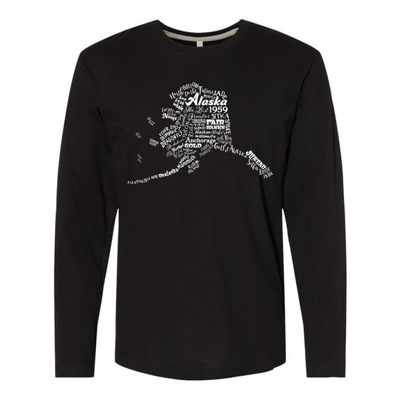 Inktastic Alaska Word Salad- State Outline Long Sleeve T-Shirt
