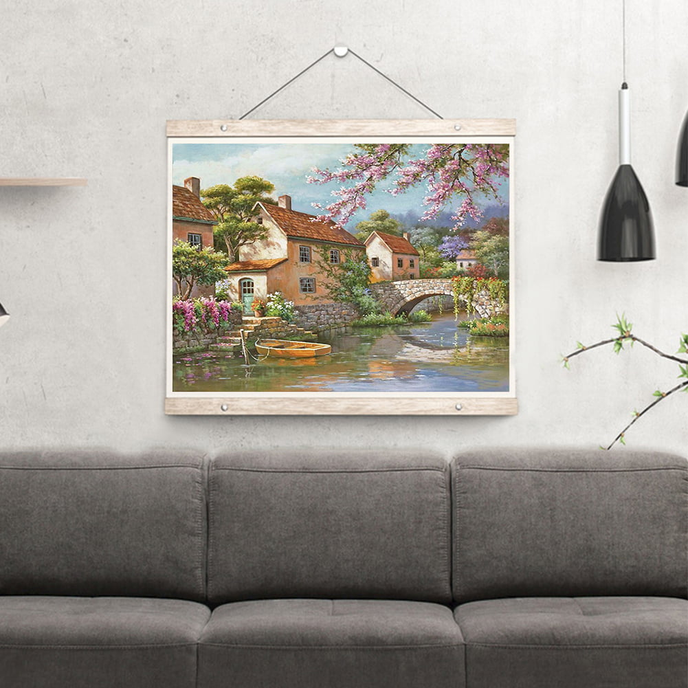 Aousin 5D DIY Full Square Diamond Painting Kit Beautiful Scenery 26 Colors  for Living Room Decor 