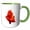 Green/White, variant on 3drose, Beautiful Red Rose Isolated Vector, 11oz Two-tone Yellow Mug
