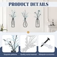 thumbnail image 3 of Sekonow 3 Pieces Metal Flowers Wall Art, Rustic Farmhouse Minimalist Floral Vase Wall Decor for Bathroom Living Room Bedroom Dining Room Kitchen Home Office, Blue, 3 of 7