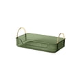 thumbnail image 2 of Bathroom Storage Box, Transparent Ribbon Handle Countertop Organizer, Plastic Cosmetic Storage Bin for Sink Cabinet Under Counter 1 Liter Capacity, Green, 2 of 6
