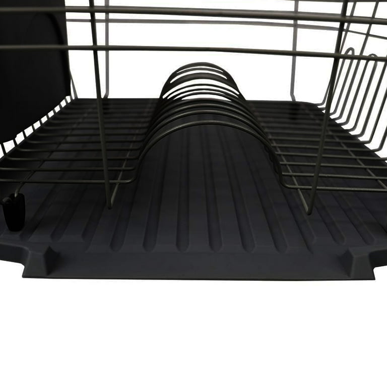 johamoo dish drying rack 2 tier, large dish rack with drainboard