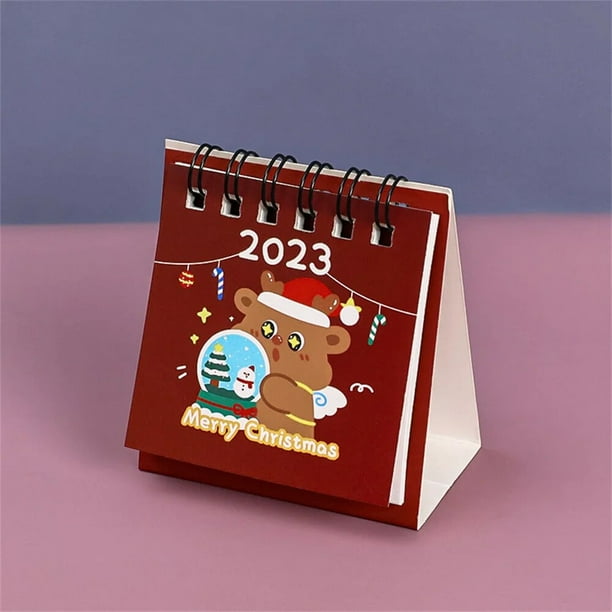 Mini Calendario de escritorio de Feliz Navidad, calendario de pie bonito, planificador diario, planificador de mesa, Agenda anual, organizador, regalo, 2022-2023