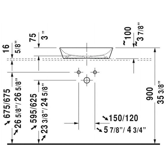 Duravit 233950 Cape Cod 19-5/8" Ceramic Vessel Lavatory Sink - White