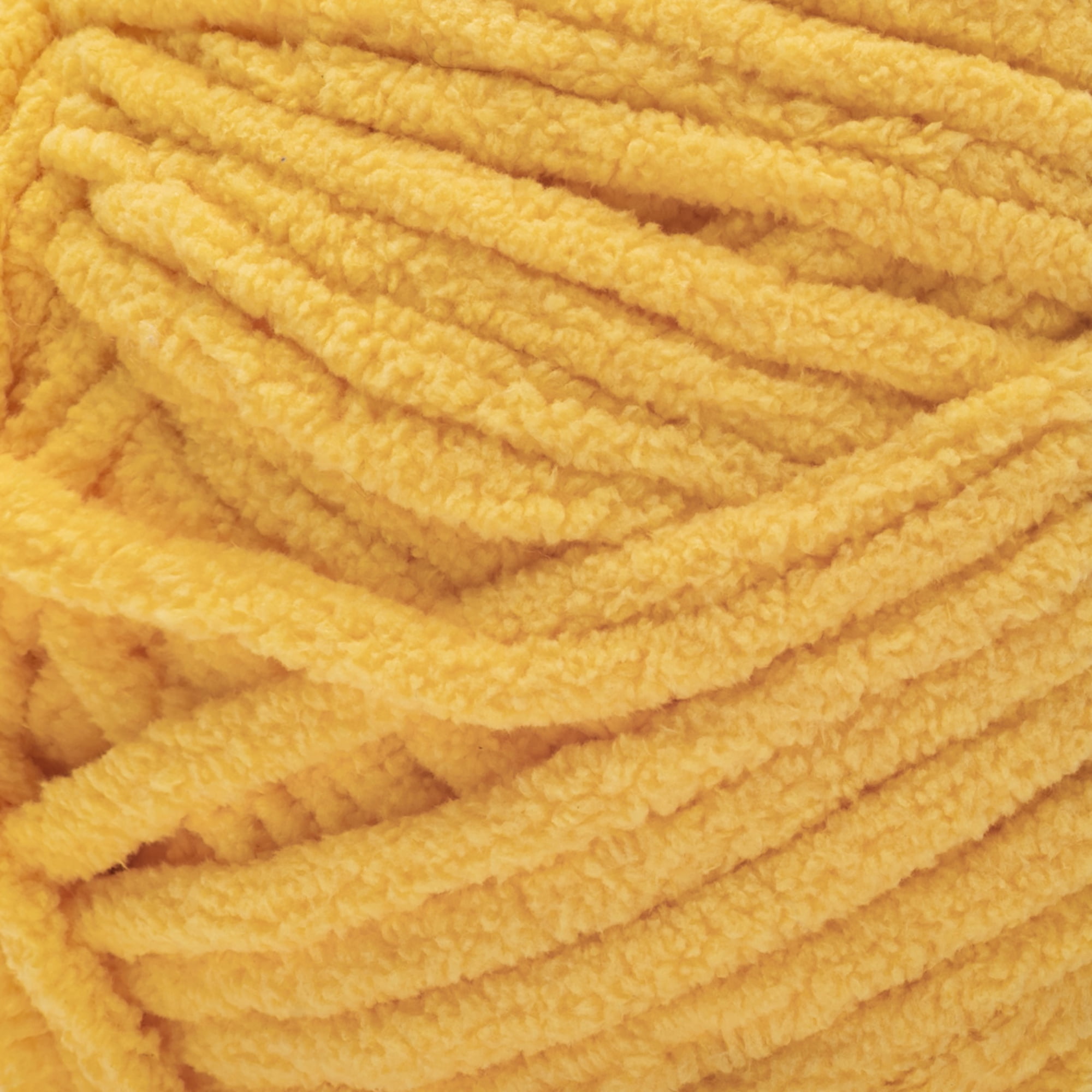 Bernat® Baby blanket™ #6 Super Bulky Polyester Yarn, School bus yellow 10.5oz 220 Yd (2pk)