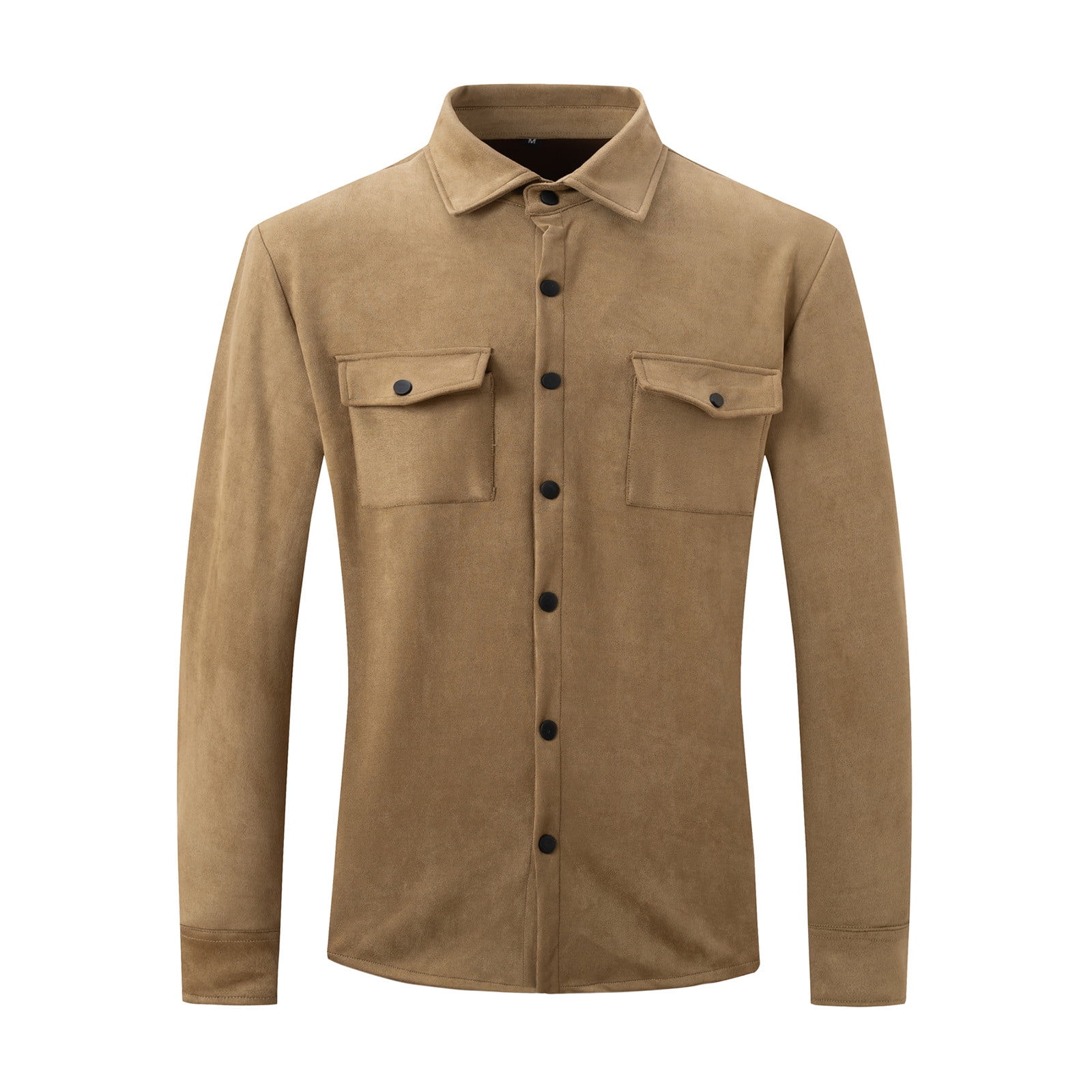 real suede over sized shirt ブラウン 100% Suede Overshirt