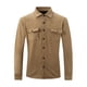 thumbnail image 3 of Blusa y camisa de manga larga con cuello vuelto para hombre, de gamuza, con solapa, botones y bolsillo, informal, de manga larga, sin capucha, para hombre, 3 of 8