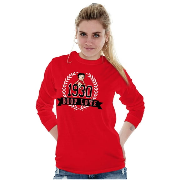 Retro Cartoon Betty Boop Love 1930 Women Plus Size Long Sleeve Tee Brisco Brands 2X