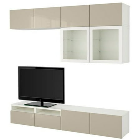 Ikea Tv Storage Combination Glass Doors White Selsviken High