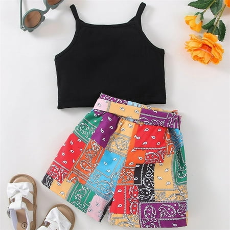 

Cathalem Teen Clothes for Girls Newborn Infant Boys Girls Clothes Summer Sleeveless Strap Vest T Shirt Active Wear for Teen Girls Childrenscostume Black 6-9 Months