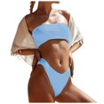 thumbnail image 1 of FhsagQ Ensembles de Maillots de Bain pour Femmes Résille Femmes Deux Pièces Maillot de Bain Uni Maillot de Bain Séparé Bikini Maillot de Bain Tenue de Plage Maillot Rembourré Femmes Ensembles de Maillots de Bain Robe Femmes Ensembles de Maillots de Bain Ensemble Bikini Bleu G, 1 of 7