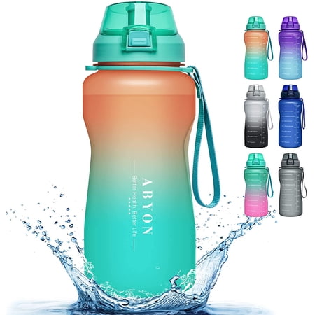 Large 1 Gallon Motivational Water Bottle with Paracord Handle