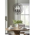 thumbnail image 3 of Kira Home Orbits 21" Farmhouse Orb/Globe Pendant Chandelier, Pivoting Interlocking Rings, Adjustable Height, Hand, 3 of 7