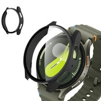 ASTRAEA For Samsung Galaxy Watch 7 40mm Screen Protector Case, Hard PC Bumper & HD Anti-Fog Tempered Glass Protective Film, Black