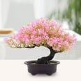 thumbnail image 4 of Bonsái artificial con macetas, pino en maceta, plantas falsas de interior, bonsái Rosa, 4 of 9