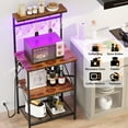 "Tydimor Baker's Rack with Cabinet, 4-Tier Shelf, Spice Hooks, Sturdy ...