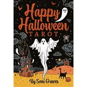 Happy Halloween Tarot: 78 Spooky Tarot Cards with Gray Edges, Playful Iconic Halloween Imagery, Whimsical Witches, Skele, (Hardcover)