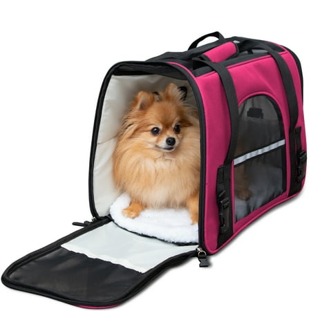 UPC: 0840345101228 | Paws & Pals Pet Carrier Airline Approved Soft-Sided Dogs Cats Kitten Puppy Carrying Bag (Hot Pink)(Small)