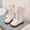 F-147White, variant on ZHOGXU Big Kids Girls Mid Calf Boots Solid Color Lace Up Side Zipper Bow Design Flat Sole Comfortable Fashion Shoes For Outdoor Activities Daily Wear Black 2-2.5 Years