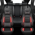 thumbnail image 3 of Car Seat Covers Compatible with Nissan Altima 2009-2024 Full Set Leather Seat Cushion Waterproof Automotive Seat Protectors(5 Seats,Black&Redline), 3 of 8