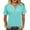 Blue1, variant on Womens Notch V Neck Casual Shirts Short Sleeve Regular Fitted Homewear Basic Tops for Women Solid Color
