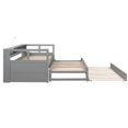 thumbnail image 5 of Twin XL Daybed with 2 Pull-out Trundle Beds, Solid Wood 3-in-1 Beds Frame with Side Shelves and 1 Night Light, Modern Platform Bed Frame with Headboard for Bedroom,Living Room, Gray, 5 of 7