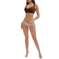thumbnail image 2 of INSPIRE CHIC Women's Bras Front Closure Push Up Wirefree Wide Straps U Back Tank D 50 Brown, 2 of 4