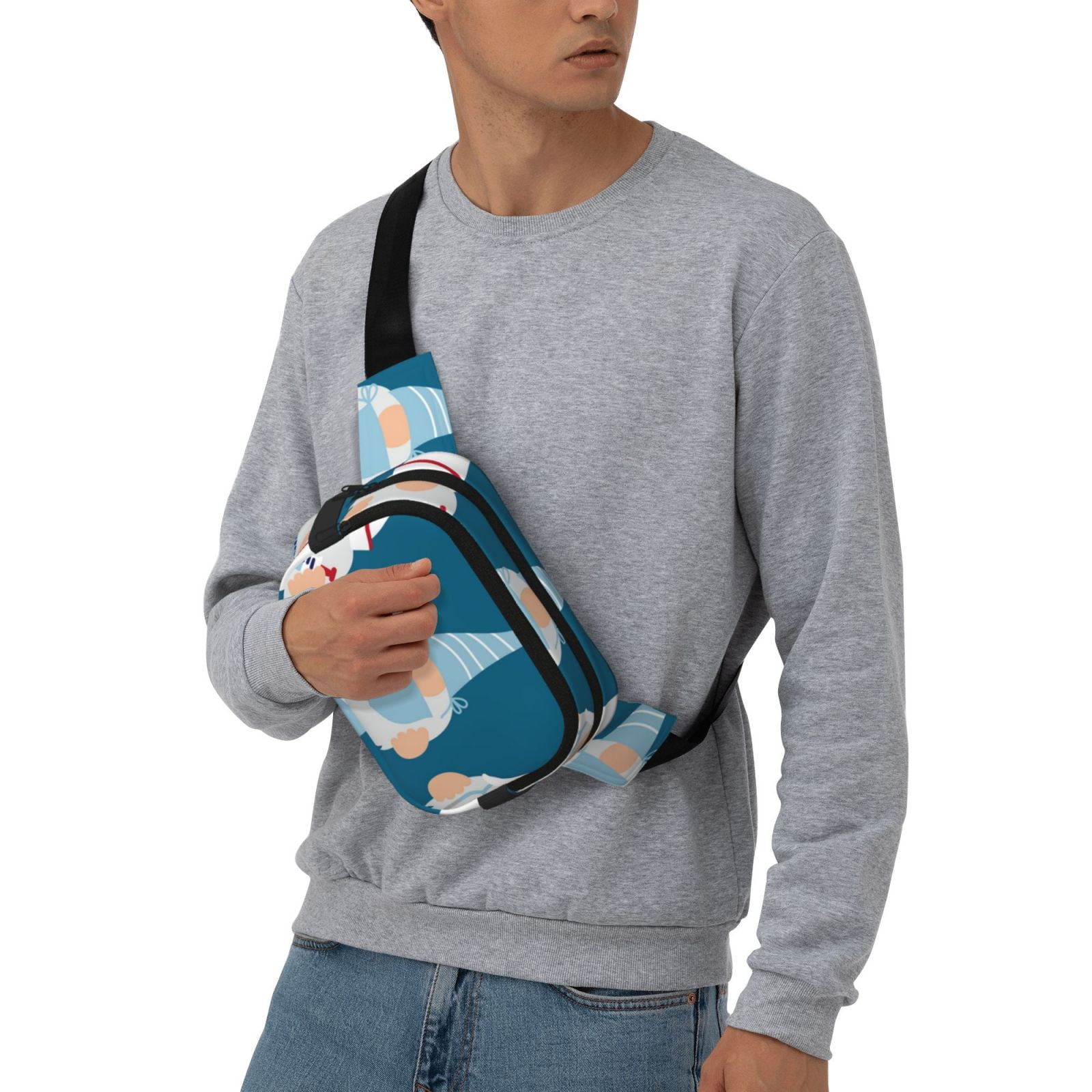 Kdxio Nurse Doctor Gnomes Crossbody Double Layer Waist Bag Belt Bag for Unisex Fanny Pack Fashion Waist Packs for Hiking Running Shopping Traveling