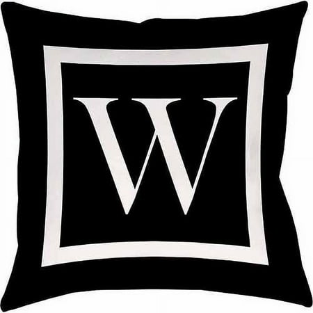 Thumbprintz Classic Block Monogram Decorative Pillow, Black