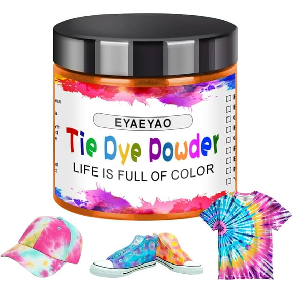 Orange Tie Dye Powder, Fabric Dyes for Clothing, All Purpose Powder Tie Dye, Easy to Use Dye for Cotton, Silk, & Linen, Ultra Concentrated Colors (Orange, 2 Ounce)