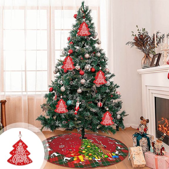 HongHeng Christmas Clearance Under $5.00 Christmas Red Decorative Pendant Made of Wood Suitable for Christmas Tree Doors and Fireplaces
