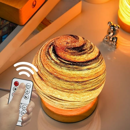 

LED Light Three-dimensional Dimmable Planets Glass Ball Night Light Mood Wandering Planets Night Light Bedroom Bedside Lamp Birthday Gift Home Decoration 14cm