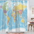 thumbnail image 3 of Cortina de ducha TOMOZ World Map Geography 175 x 180 cm con ganchos, 3 of 6