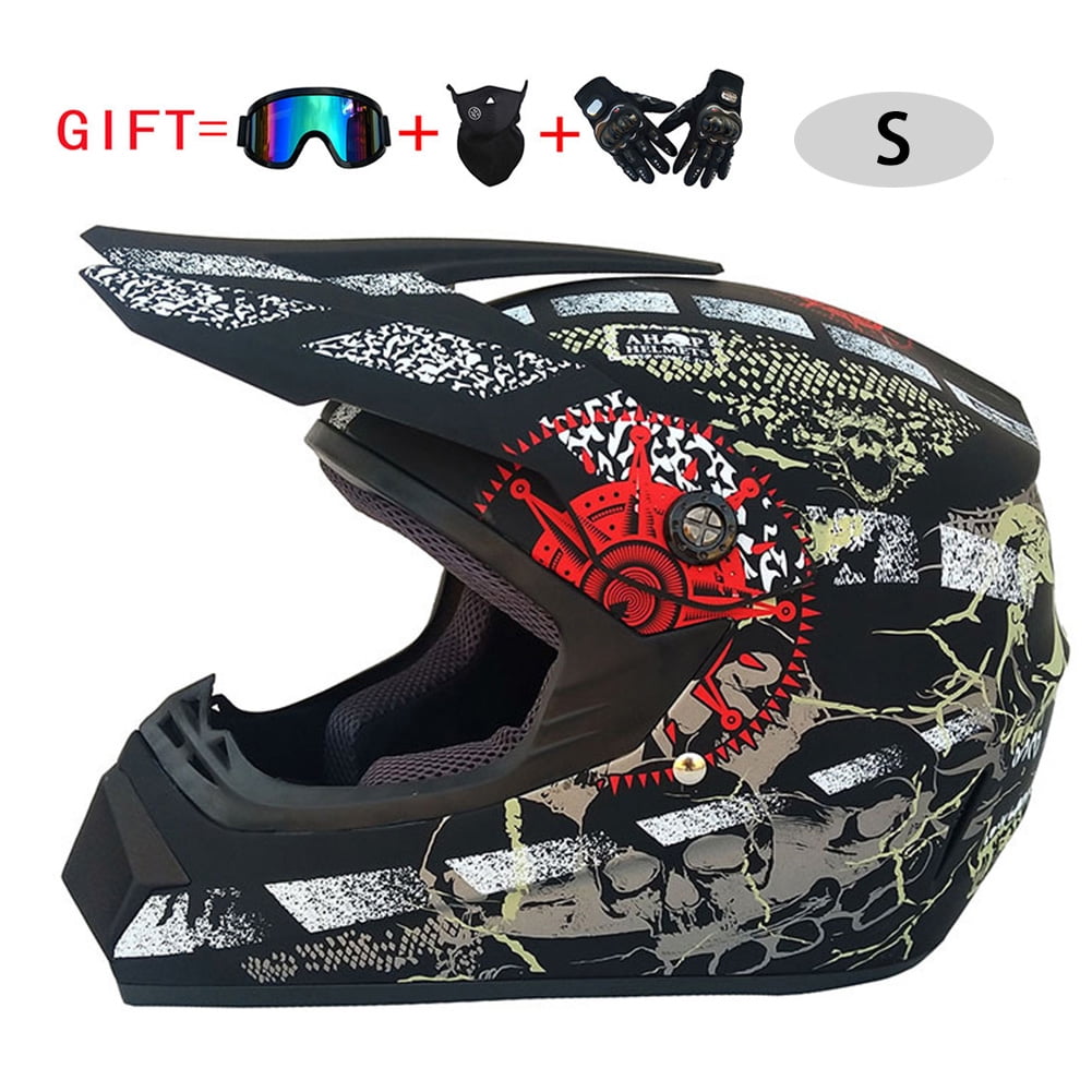 ATV Quad Motocross-Dirt Bike-Off-Road Mountain Bike Helmet+Gloves+Goggles Combo