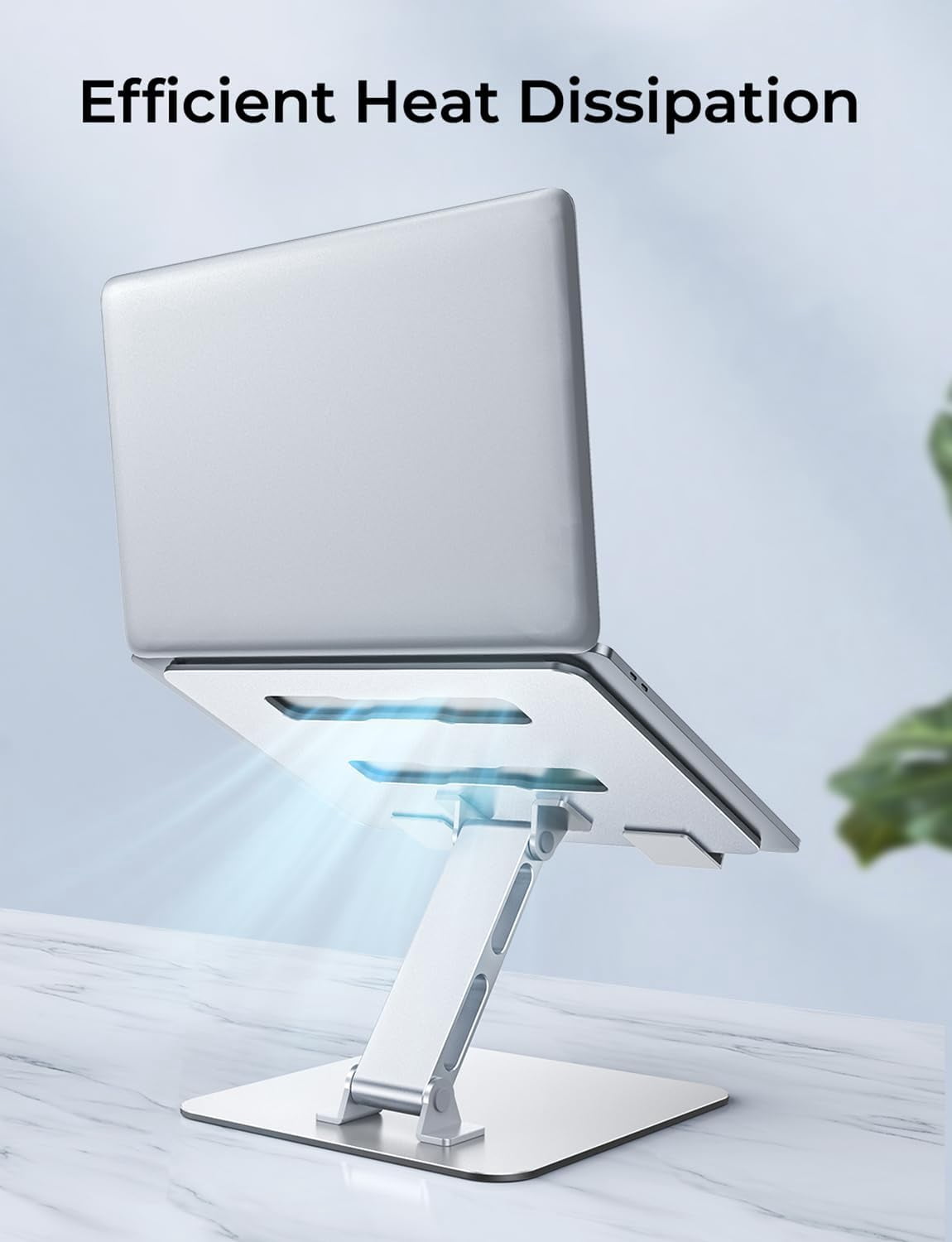 NEOYFC Ergonomic Laptop Stand for Desk, Foldable Computer Stand, Stable Aluminum Lectern Notebook Riser & Portable Laptop Holder Mount Compatible with 10-16" MacBook Pro/Air, Dell, HP