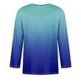 thumbnail image 3 of Huresd Summer Shirts for Men 3/4 Sleeve Crew Neck T-Shirt Casual Loose Gradient Print Clothes Light Blue 4XL, 3 of 4