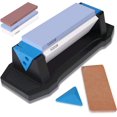 thumbnail image 6 of Knife Sharpening Stone,tri stone knife sharpener, Whetstone Knife Sharpener with Non-Slip Base, Angle Guide & Leather Strop, for Kitchen Knives and Pocket Knives and More, 6 of 12