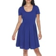 thumbnail image 4 of White Mark Women's Short Sleeve Fit and Flare Dress, 4 of 5