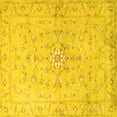 thumbnail image 1 of Ahgly Company Machine Washable Indoor Square Persian Yellow Traditional Area Rugs, 3' Square, 1 of 4