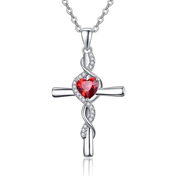 TANGPOET Cross Necklace for Women S925 Sterling Silver Cross Pendant with Cubic Zirconia Infinty Love of God Jewelry Valentine抯 Birthday Graduation Gifts
