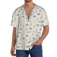 thumbnail image 1 of Balery African Animals Camisa Casual de Manga Corta con Botones para Hombre, Texturizada, Estilo Cubano, para Playa, Verano-X-Large, 1 of 5